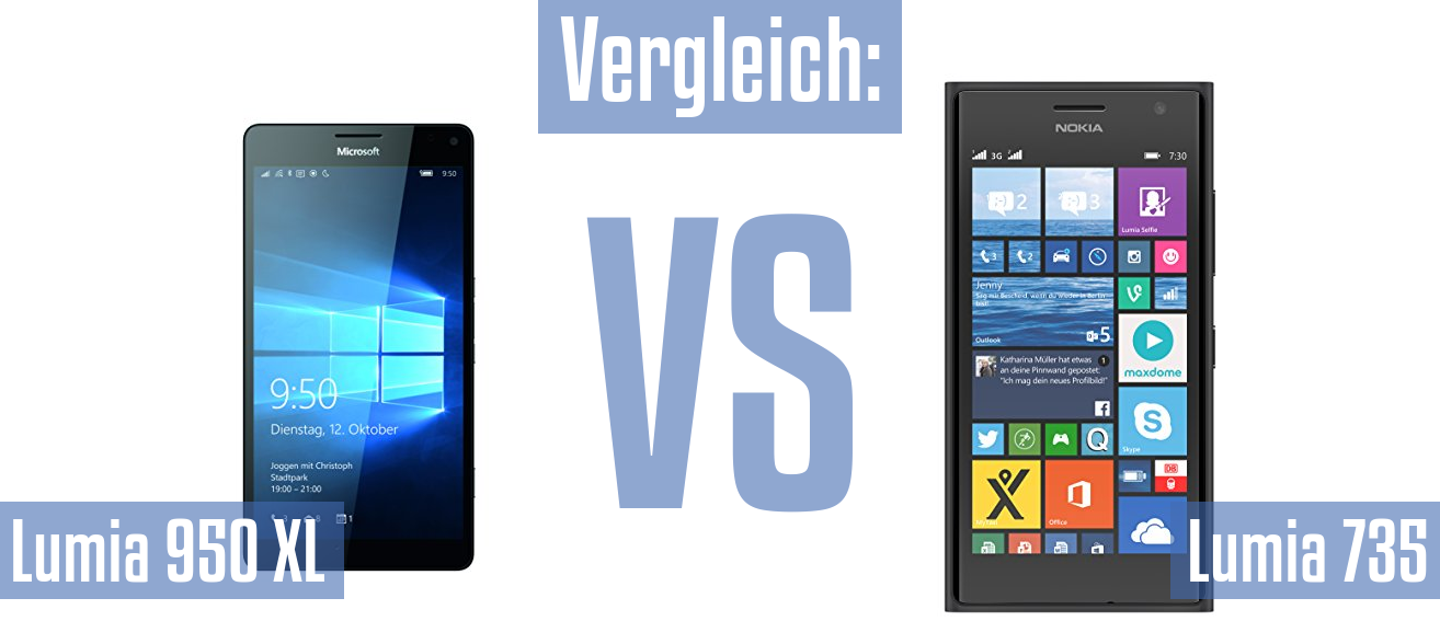 Microsoft Lumia 950 XL und Microsoft Lumia 950 XL im Vergleichstest