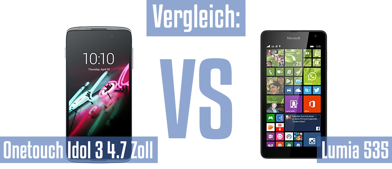 Alcatel Onetouch Idol 3 4.7 Zoll und Alcatel Onetouch Idol 3 4.7 Zoll im Vergleichstest