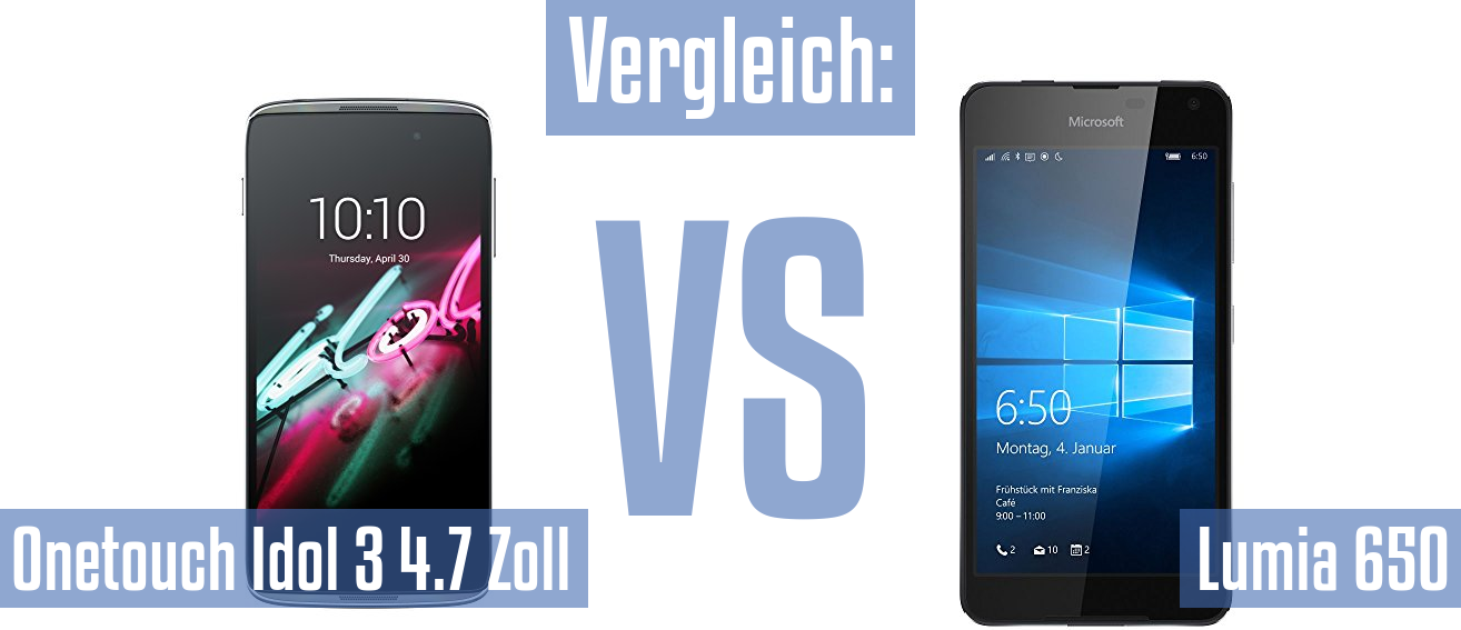 Alcatel Onetouch Idol 3 4.7 Zoll und Alcatel Onetouch Idol 3 4.7 Zoll im Vergleichstest