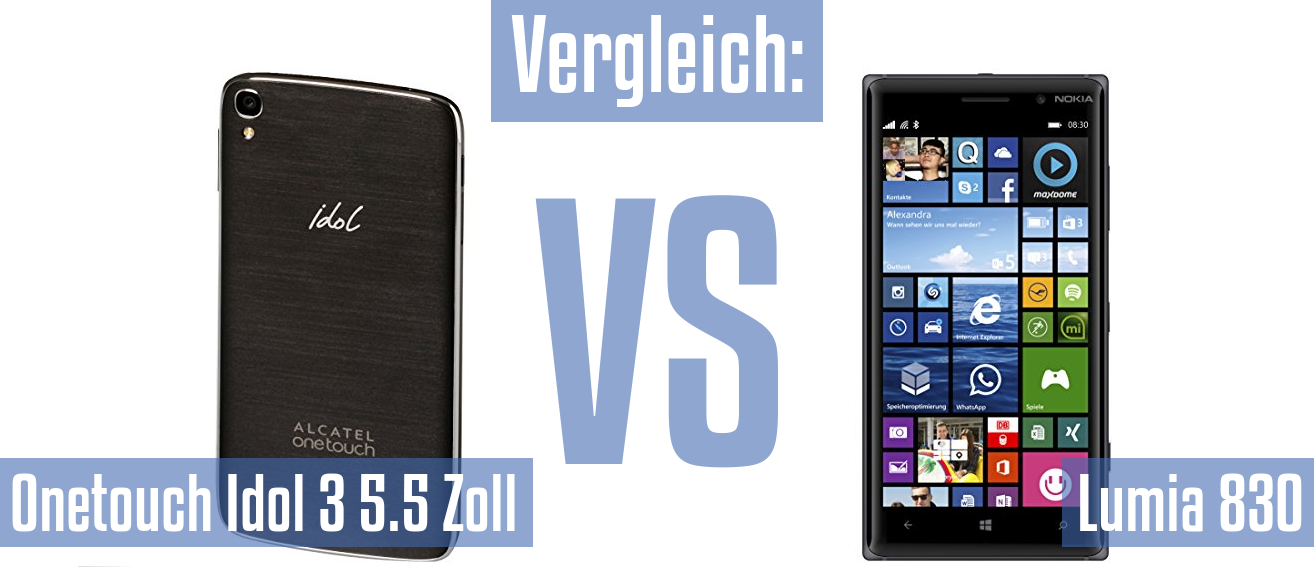 Alcatel Onetouch Idol 3 5.5 Zoll und Alcatel Onetouch Idol 3 5.5 Zoll im Vergleichstest