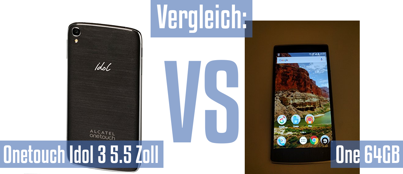 Alcatel Onetouch Idol 3 5.5 Zoll und Alcatel Onetouch Idol 3 5.5 Zoll im Vergleichstest