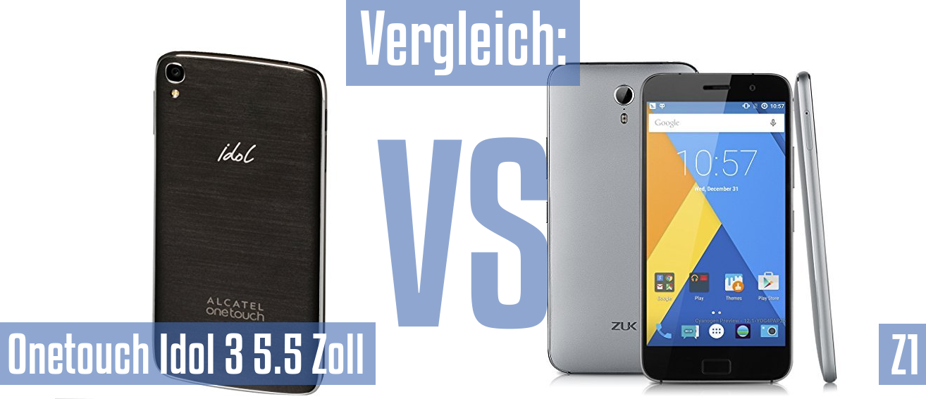 Alcatel Onetouch Idol 3 5.5 Zoll und Alcatel Onetouch Idol 3 5.5 Zoll im Vergleichstest