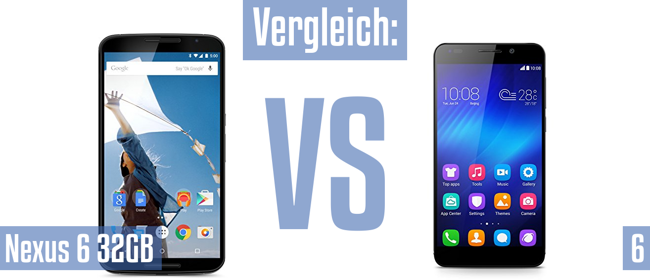 Google Nexus 6 32GB und Google Nexus 6 32GB im Vergleichstest