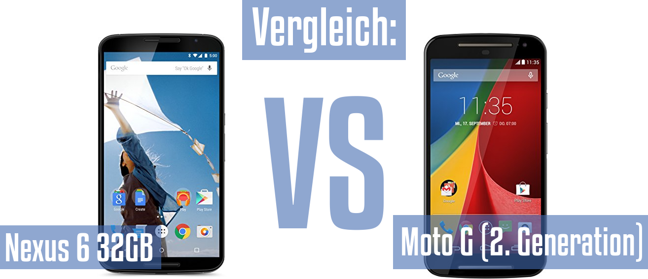 Google Nexus 6 32GB und Google Nexus 6 32GB im Vergleichstest