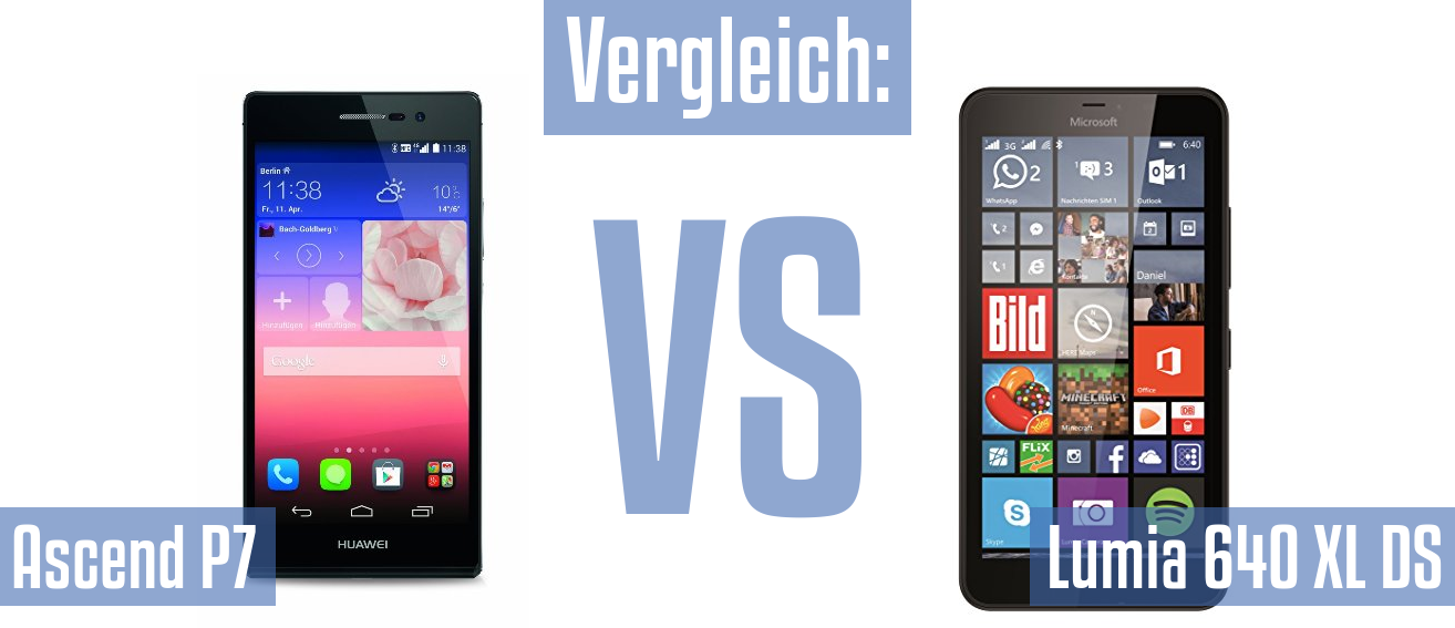 Huawei Ascend P7 und Huawei Ascend P7 im Vergleichstest