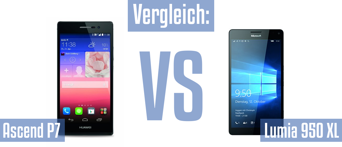 Huawei Ascend P7 und Huawei Ascend P7 im Vergleichstest