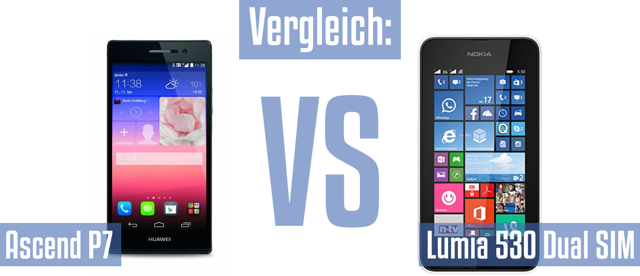 Huawei Ascend P7 und Huawei Ascend P7 im Vergleichstest