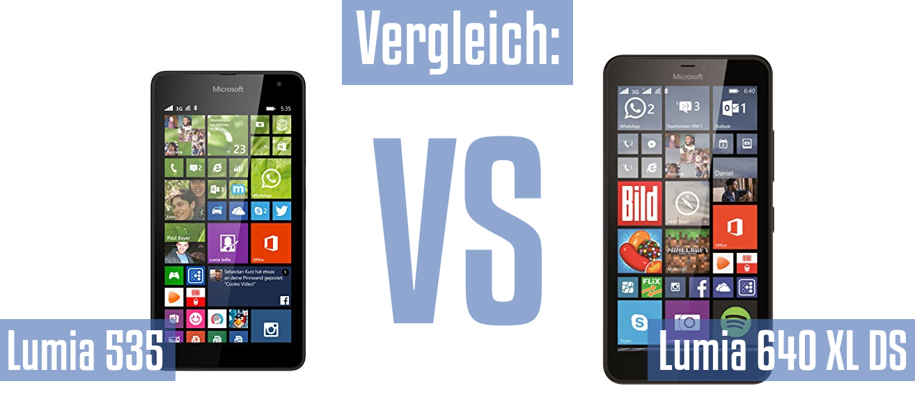 Microsoft Lumia 535 und Microsoft Lumia 535 im Vergleichstest