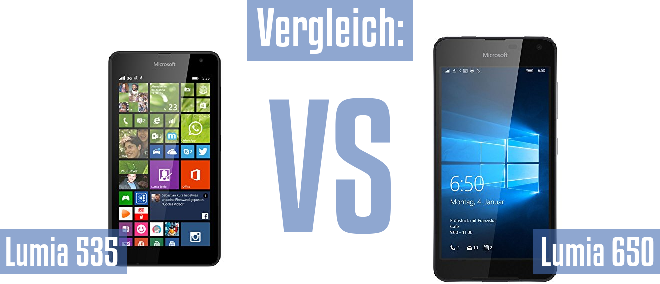 Microsoft Lumia 535 und Microsoft Lumia 535 im Vergleichstest