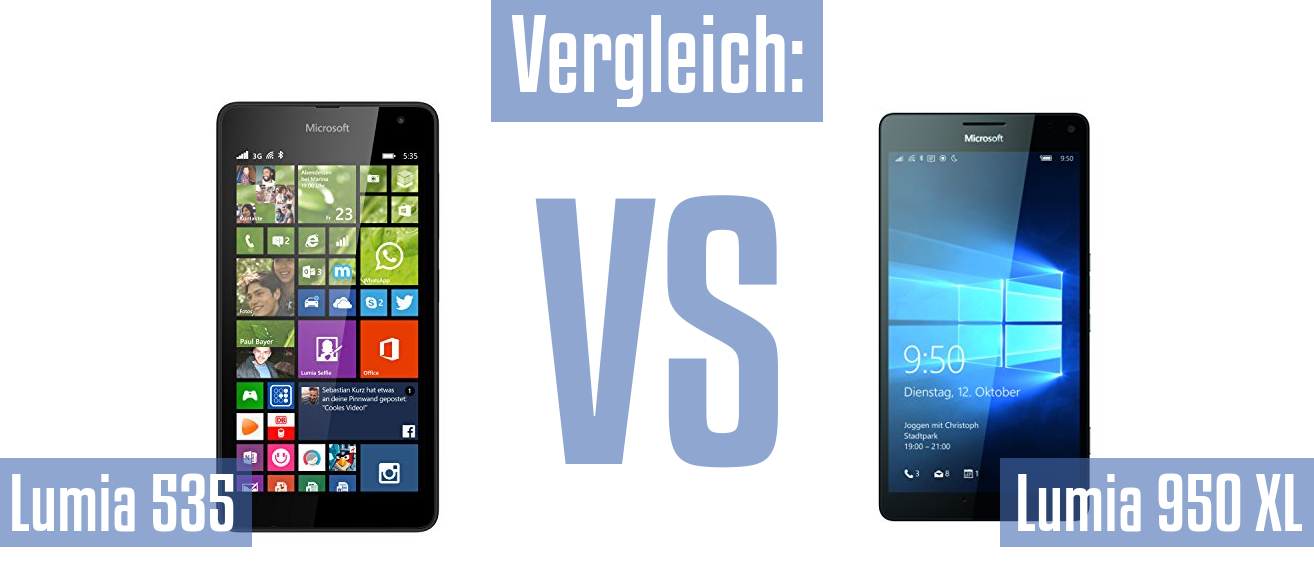 Microsoft Lumia 535 und Microsoft Lumia 535 im Vergleichstest