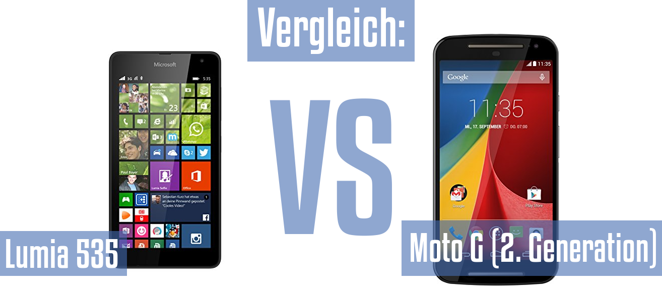 Microsoft Lumia 535 und Microsoft Lumia 535 im Vergleichstest
