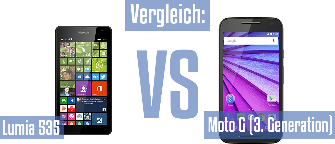 Microsoft Lumia 535 und Microsoft Lumia 535 im Vergleichstest