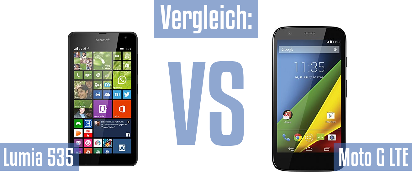 Microsoft Lumia 535 und Microsoft Lumia 535 im Vergleichstest