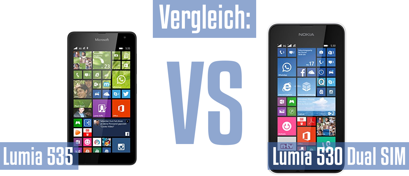 Microsoft Lumia 535 und Microsoft Lumia 535 im Vergleichstest