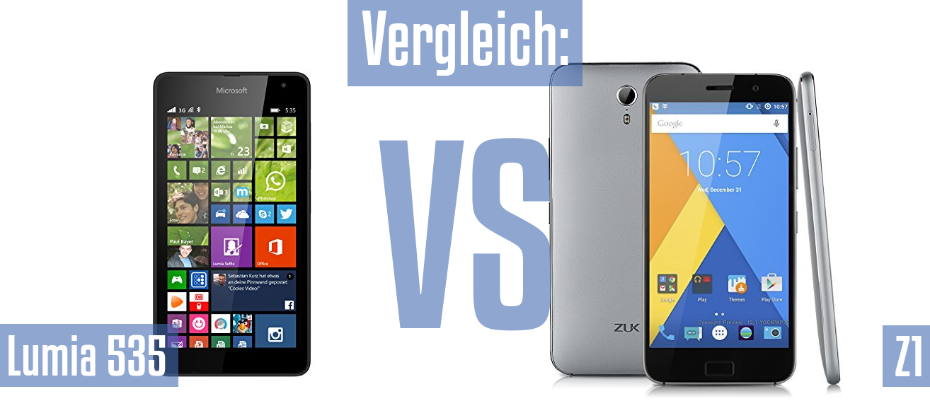 Microsoft Lumia 535 und Microsoft Lumia 535 im Vergleichstest