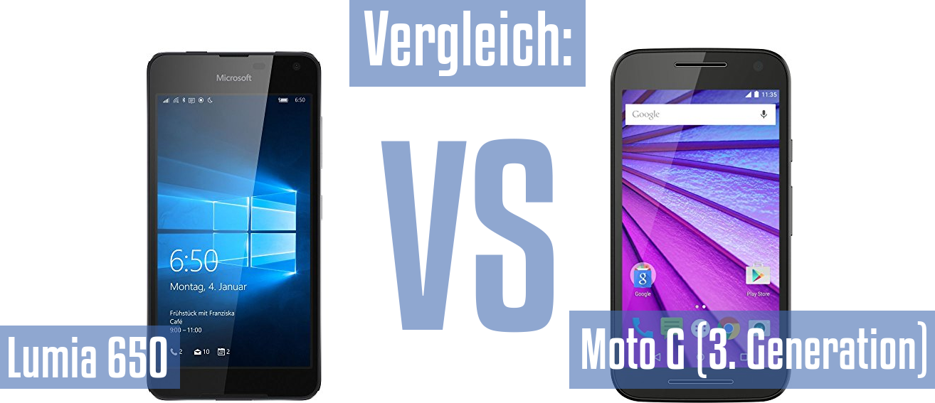 Microsoft Lumia 650 und Microsoft Lumia 650 im Vergleichstest
