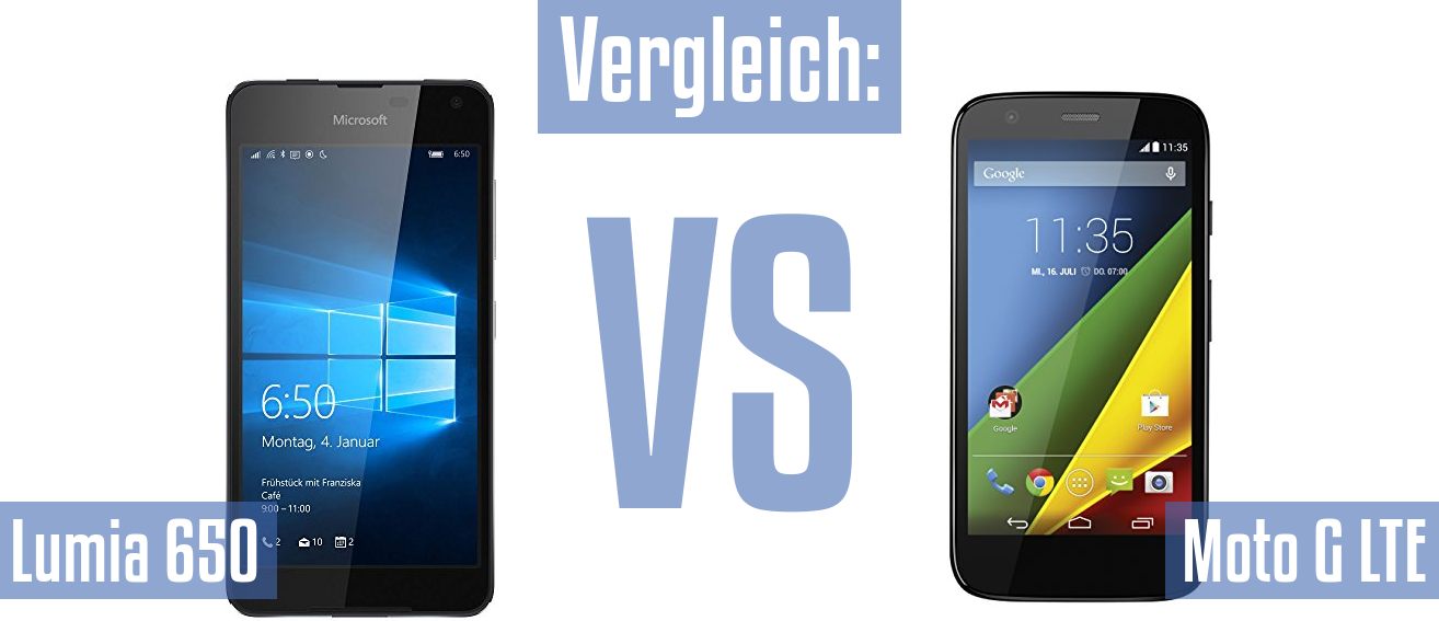 Microsoft Lumia 650 und Microsoft Lumia 650 im Vergleichstest