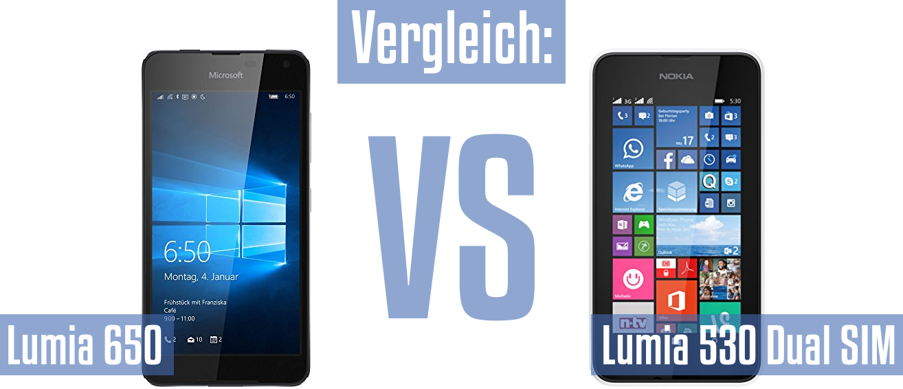 Microsoft Lumia 650 und Microsoft Lumia 650 im Vergleichstest