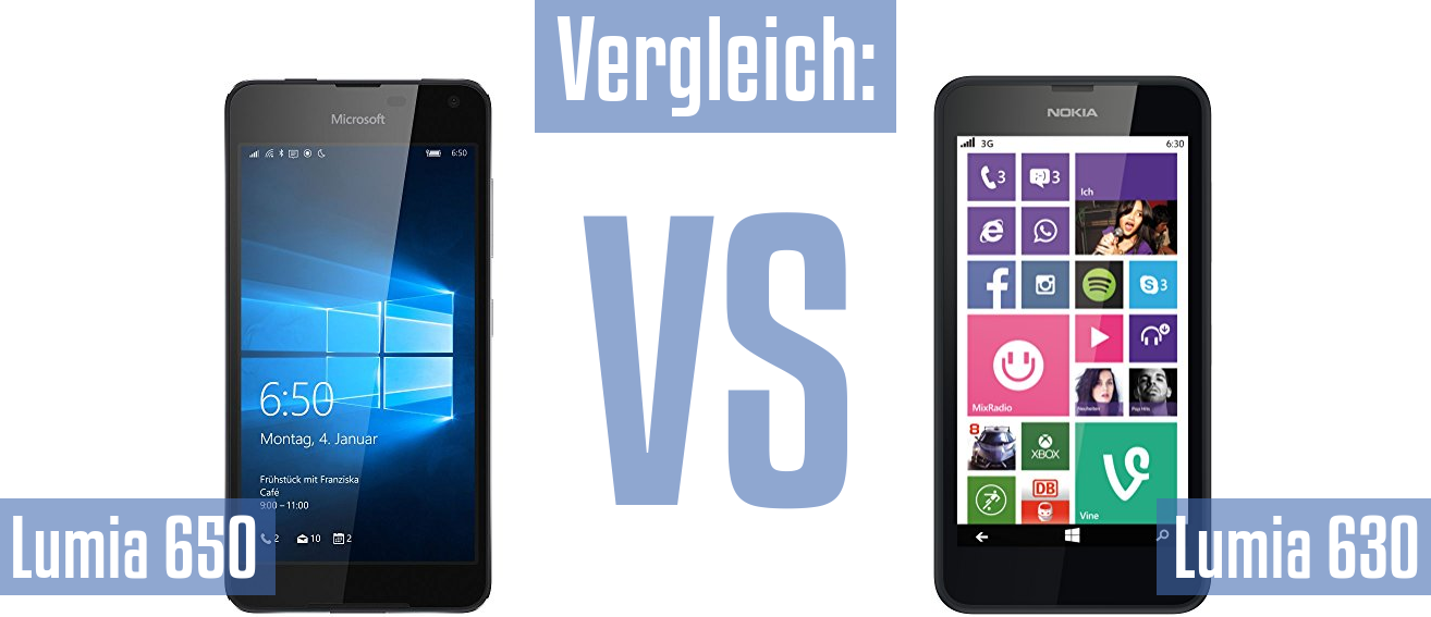 Microsoft Lumia 650 und Microsoft Lumia 650 im Vergleichstest