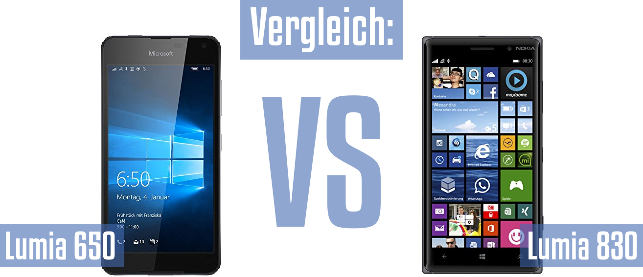 Microsoft Lumia 650 und Microsoft Lumia 650 im Vergleichstest