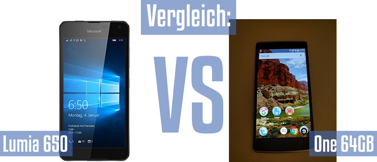 Microsoft Lumia 650 und Microsoft Lumia 650 im Vergleichstest