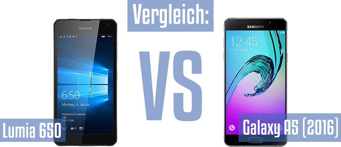 Microsoft Lumia 650 und Microsoft Lumia 650 im Vergleichstest