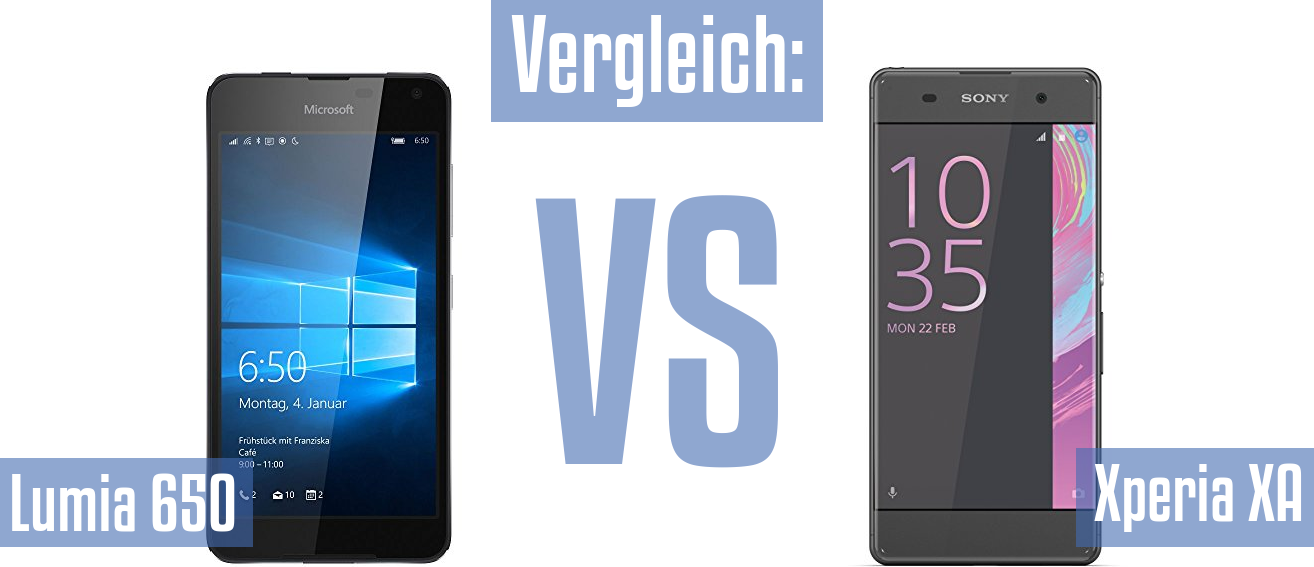 Microsoft Lumia 650 und Microsoft Lumia 650 im Vergleichstest