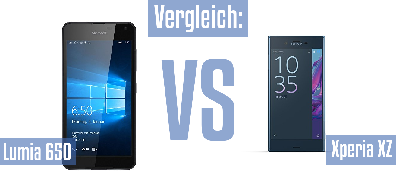 Microsoft Lumia 650 und Microsoft Lumia 650 im Vergleichstest