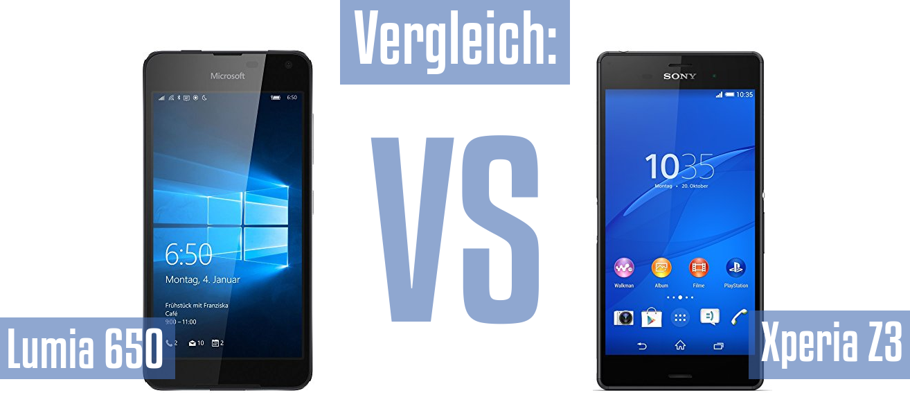 Microsoft Lumia 650 und Microsoft Lumia 650 im Vergleichstest