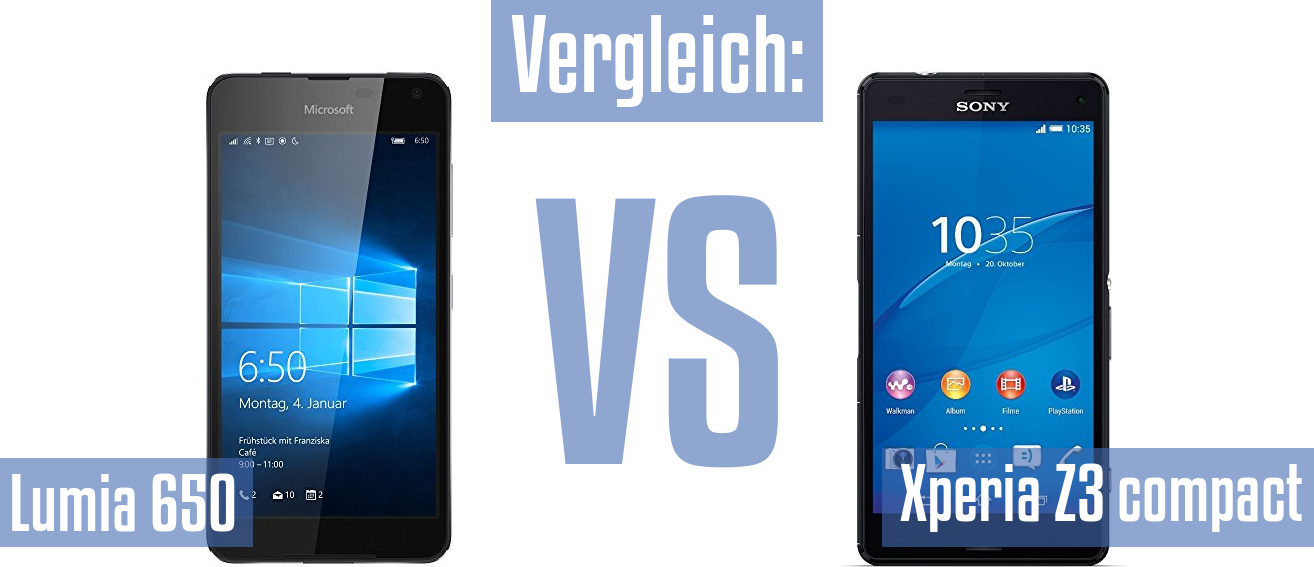 Microsoft Lumia 650 und Microsoft Lumia 650 im Vergleichstest