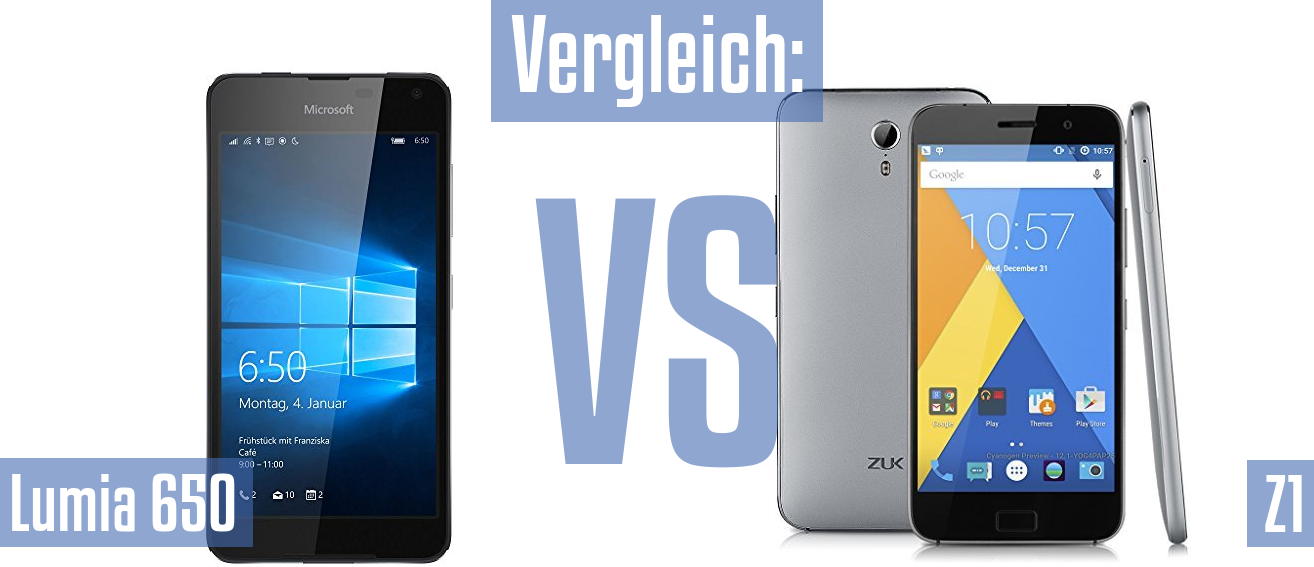 Microsoft Lumia 650 und Microsoft Lumia 650 im Vergleichstest