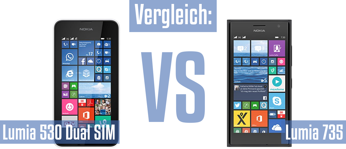 Nokia Lumia 530 Dual SIM und Nokia Lumia 530 Dual SIM im Vergleichstest