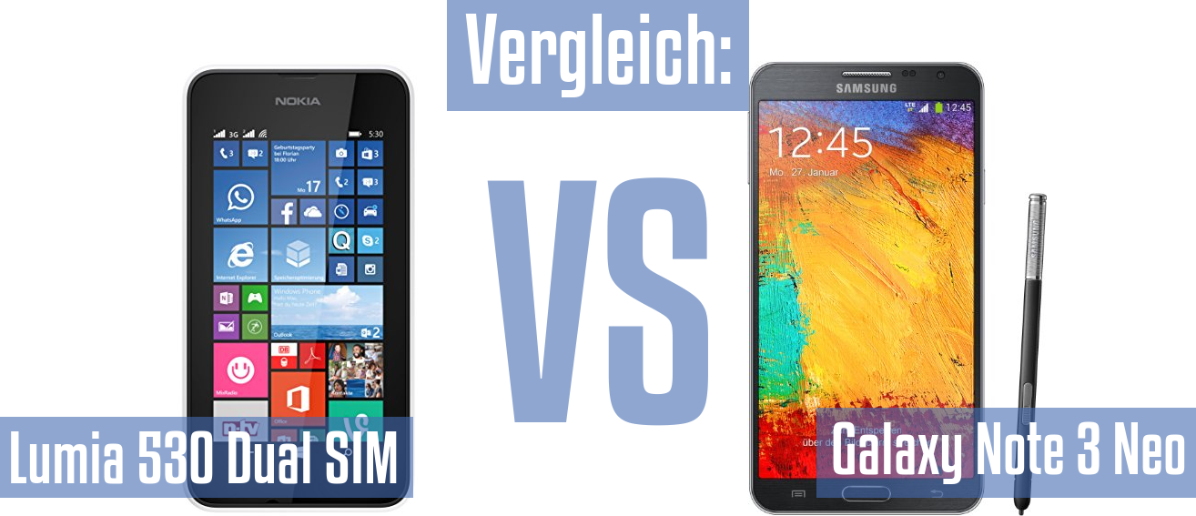 Nokia Lumia 530 Dual SIM und Nokia Lumia 530 Dual SIM im Vergleichstest