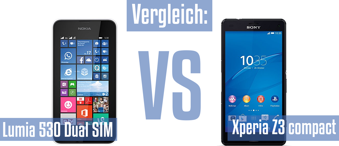 Nokia Lumia 530 Dual SIM und Nokia Lumia 530 Dual SIM im Vergleichstest