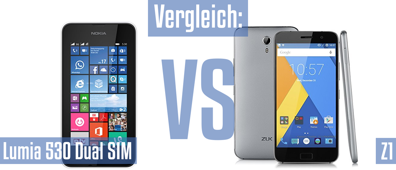 Nokia Lumia 530 Dual SIM und Nokia Lumia 530 Dual SIM im Vergleichstest