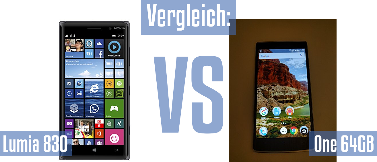 Nokia Lumia 830 und Nokia Lumia 830 im Vergleichstest