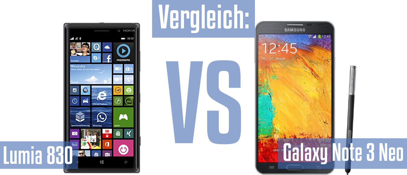 Nokia Lumia 830 und Nokia Lumia 830 im Vergleichstest