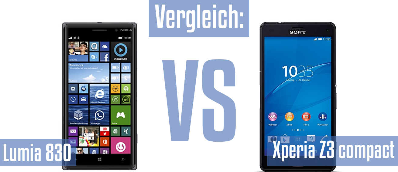 Nokia Lumia 830 und Nokia Lumia 830 im Vergleichstest