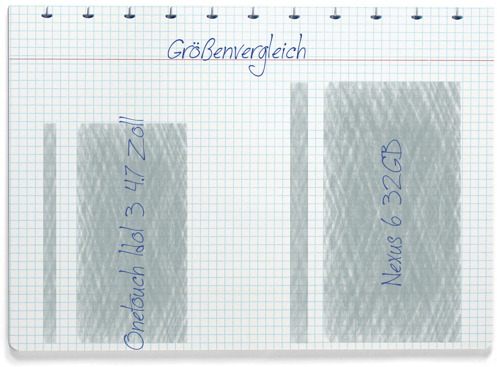 Größenvergleich: Alcatel Onetouch Idol 3 4.7 Zoll und Google Nexus 6 32GB