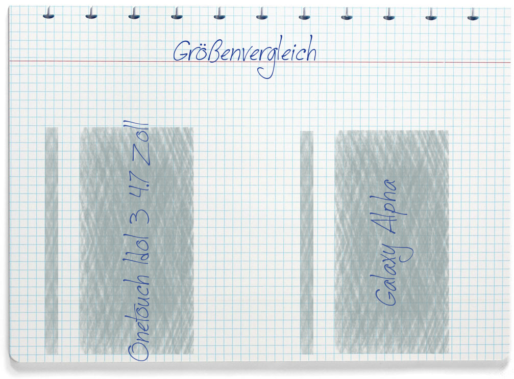 Größenvergleich: Alcatel Onetouch Idol 3 4.7 Zoll und Samsung Galaxy Alpha