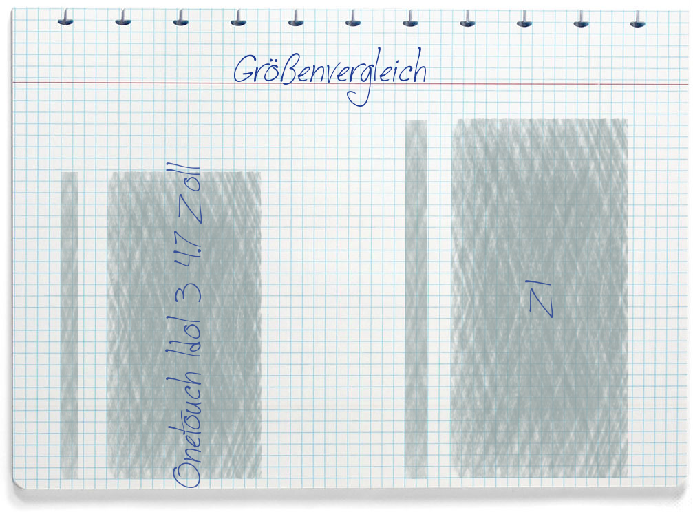 Größenvergleich: Alcatel Onetouch Idol 3 4.7 Zoll und ZUK Z1