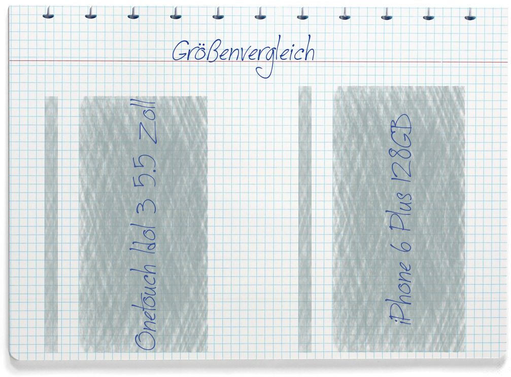 Größenvergleich: Alcatel Onetouch Idol 3 5.5 Zoll und Apple iPhone 6 Plus 128GB