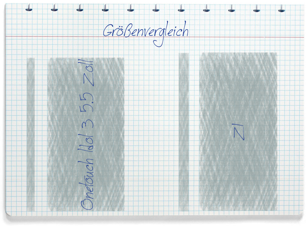 Größenvergleich: Alcatel Onetouch Idol 3 5.5 Zoll und ZUK Z1