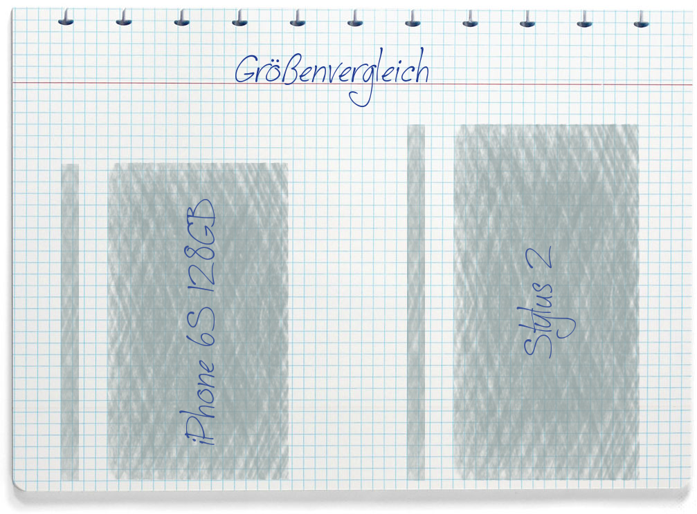 Größenvergleich: Apple iPhone 6S 128GB und LG Stylus 2