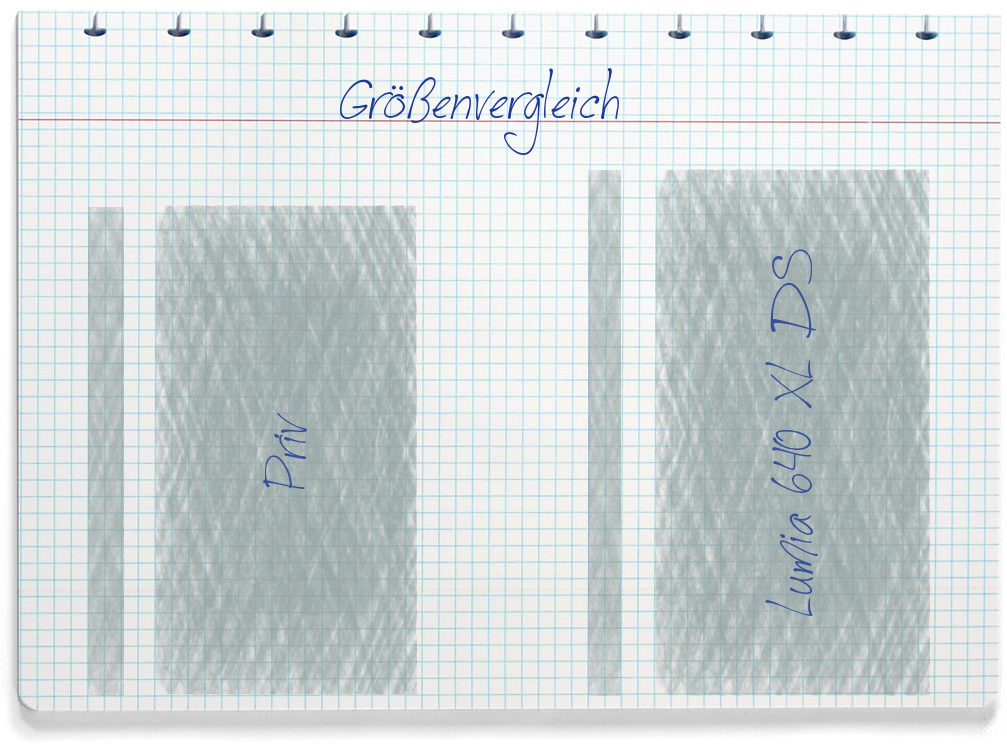 Größenvergleich: Blackberry Priv und Microsoft Lumia 640 XL DS