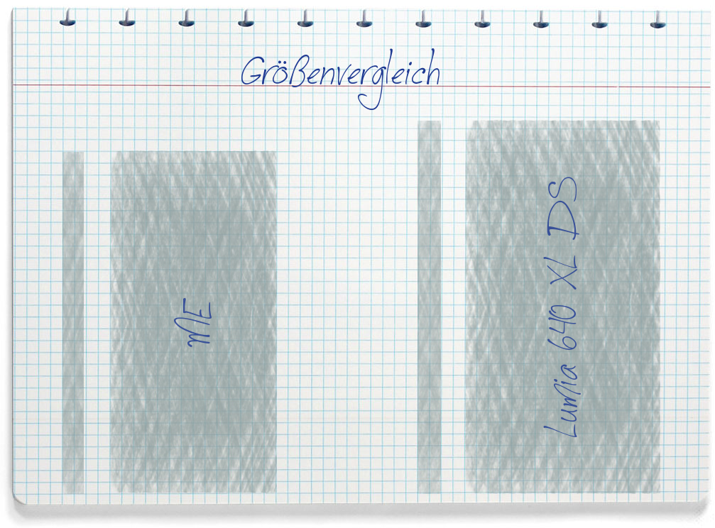 Größenvergleich: Gigaset ME und Microsoft Lumia 640 XL DS
