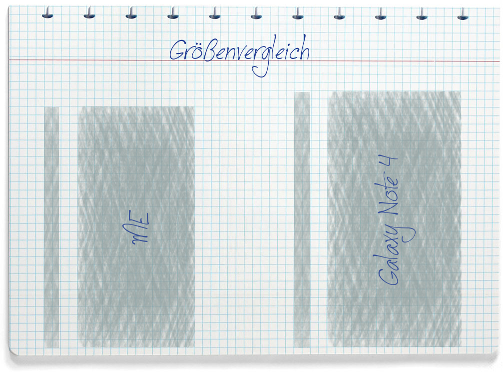 Größenvergleich: Gigaset ME und Samsung Galaxy Note 4
