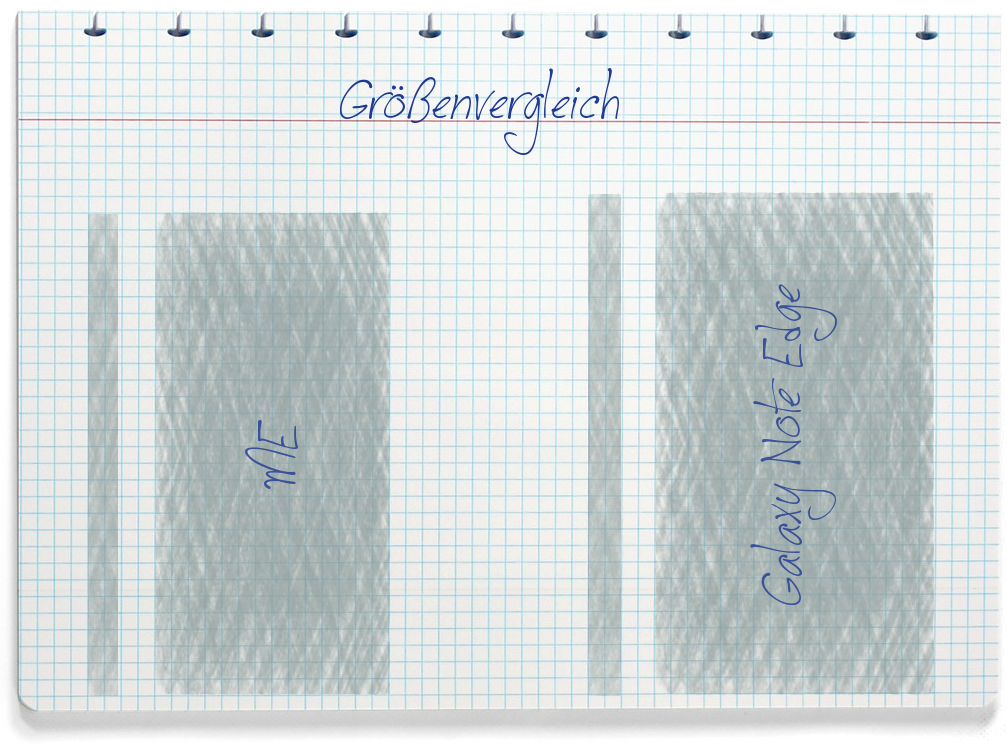 Größenvergleich: Gigaset ME und Samsung Galaxy Note Edge