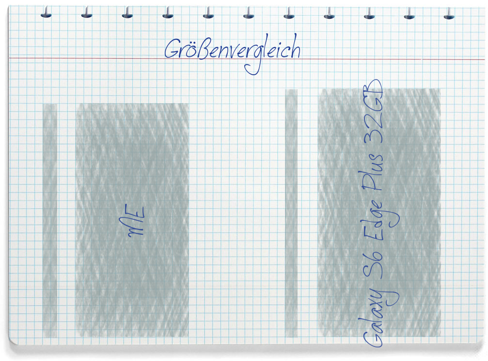 Größenvergleich: Gigaset ME und Samsung Galaxy S6 Edge Plus 32GB
