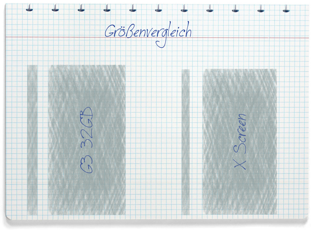 Größenvergleich: LG G3 32GB und LG X Screen